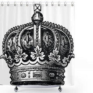 Personality  Vintage Image Crown Shower Curtains