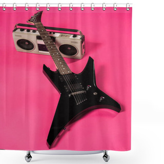 Personality  Electric Guitar And Tape Recorder  Shower Curtains