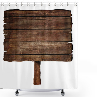 Personality  Wooden Sign Shower Curtains