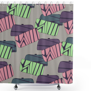 Personality  Vector Background With Womens Bags. Shower Curtains