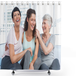 Personality  Cheerful Fit Women In Yoga Class Shower Curtains