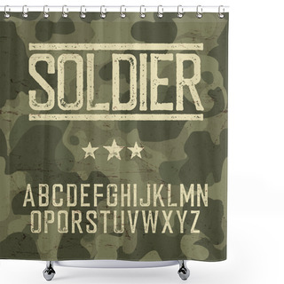 Personality  Soldier Font Template Shower Curtains