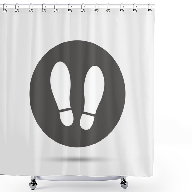 Personality  Imprint shoes sign icon.  shower curtains