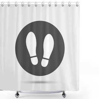 Personality  Imprint Shoes Sign Icon.  Shower Curtains