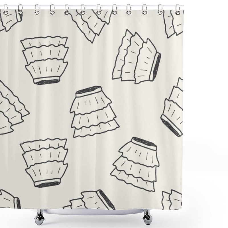 Personality  Skirt Doodle Seamless Pattern Background Shower Curtains