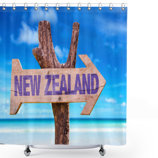Personality  New Zealand  Wooden Sign Shower Curtains