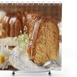 Personality  Slice Of Delicious Easter Cake  Shower Curtains