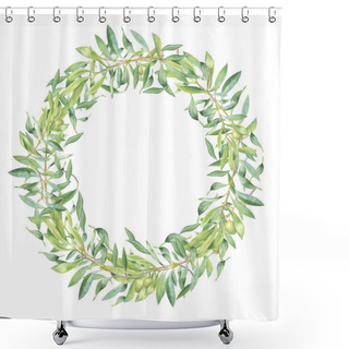 Personality  Olive Branch Frame Shower Curtains