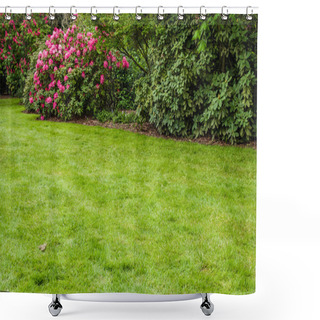 Personality  Green Lawn And Shrubs In A Garden Shower Curtains