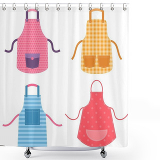 Personality  Colorful Apron Set Shower Curtains