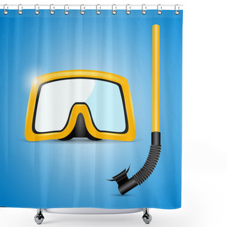 Personality  Scuba Mask And Snorkel - Vector Illustration Shower Curtains