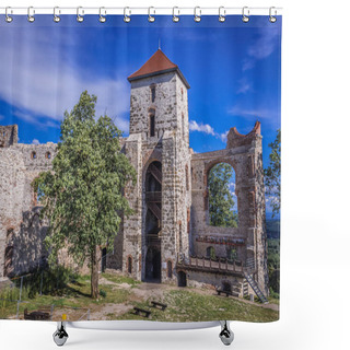 Personality  Tenczyn Castle In Poland Shower Curtains