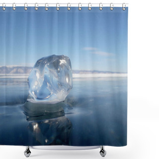 Personality  The Sun's Rays Are Refracted In Crystal Clear Pieces Of Ice. Winter Landscape. Lake Baikal Shower Curtains