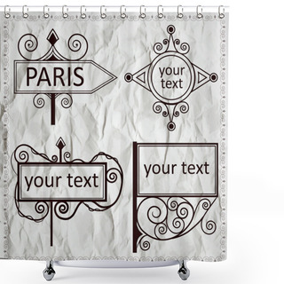 Personality  Vector Set Of Vintage Pointers. Shower Curtains