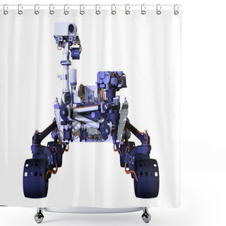 Personality  3D Rendering Mars Rover On White Shower Curtains