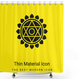 Personality  Anahata Minimal Bright Yellow Material Icon Shower Curtains
