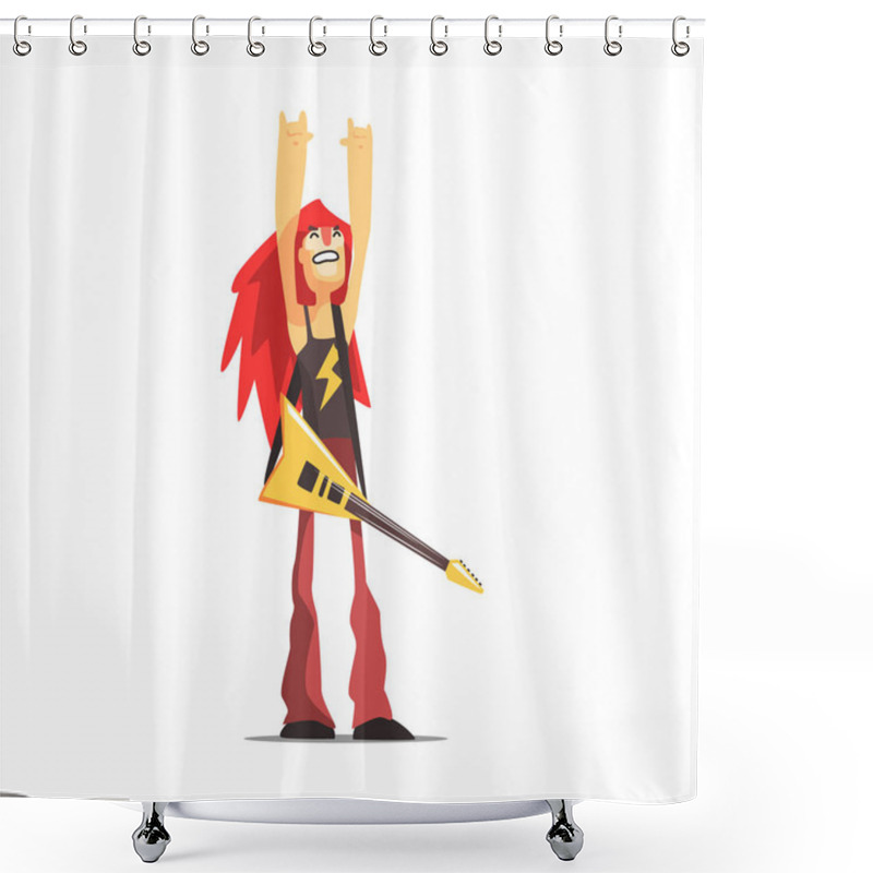 Personality  Lead Guitarist Rock Band Member Funny Character Shower Curtains