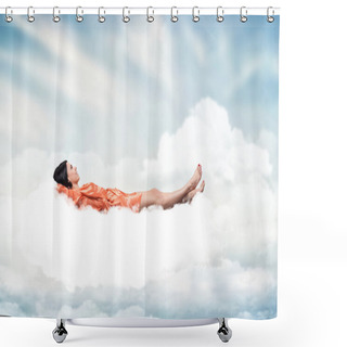 Personality  Girl On A Cloud Shower Curtains