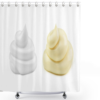 Personality  Cream Of White Color On A White Background Shower Curtains