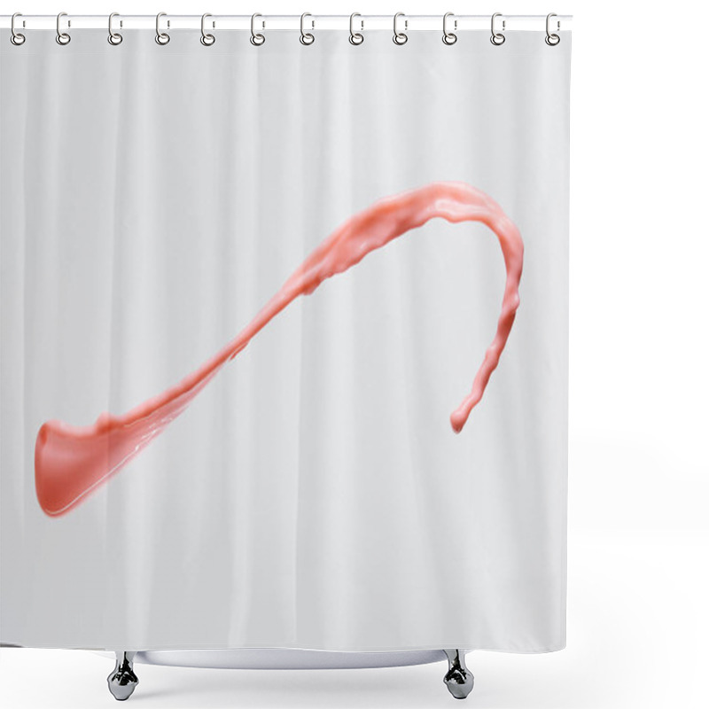 Personality  fresh pink milk splash isolated on white shower curtains