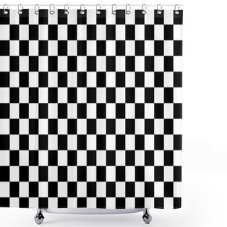 Personality  Black And White Chequered Abtract Background Shower Curtains