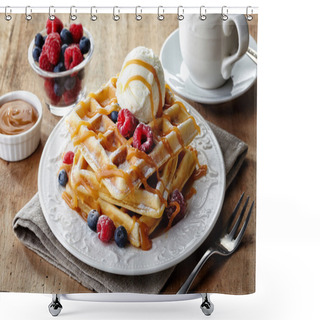 Personality  Belgium Waffles Shower Curtains