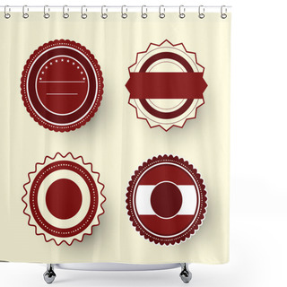 Personality  Collection Of Premium Quality Labels With Retro Vintage Styled Design Shower Curtains