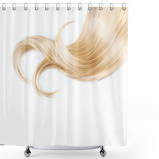 Personality  Healthy Blond Hair Isolated On White Shower Curtains