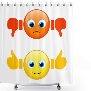 Personality  Smiles And Thumbs Up And Down Shower Curtains