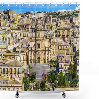 Personality  Cathedral Of The City Of Modica In Sicily Shower Curtains