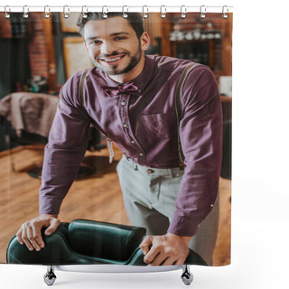 Personality  Selective Focus Of Trimmer On Towel In Barbershop  Shower Curtains