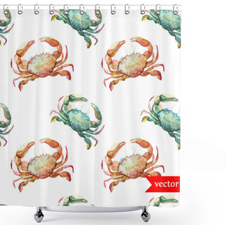 Personality  Watercolor Sea Crabs  Pattern Shower Curtains