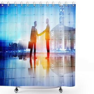 Personality  Businessmen Meeting And Handshake Shower Curtains