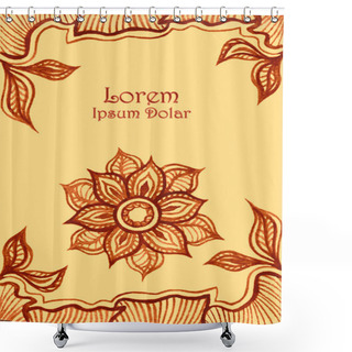Personality  Background  Or Banner With Water Color Abstract Flowers In Beige Brown Shower Curtains