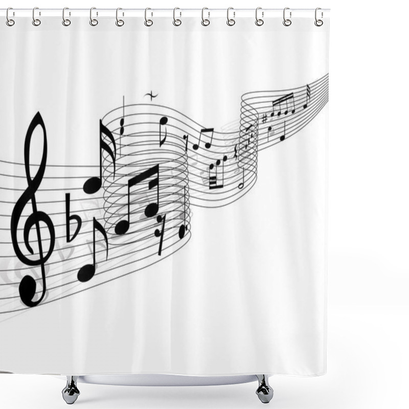 Personality  Musical Notes Stuff Shower Curtains