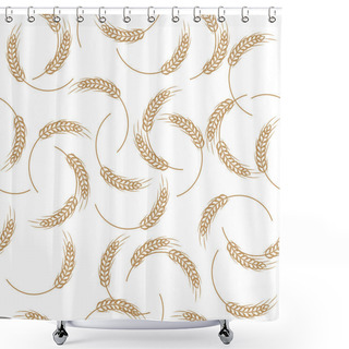 Personality  Seamless Pattern Of Wheat Shower Curtains