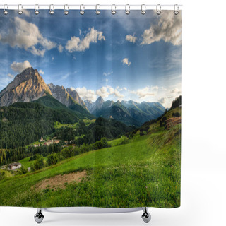 Personality  Panoramic View At Scuol Shower Curtains
