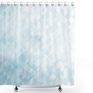 Personality  Abstract Striped Geometric Triangles Pattern Light Blue Color Background And Texture With Lighting Effect. Vector Illustration Shower Curtains