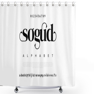 Personality  Black And White Font. Shower Curtains