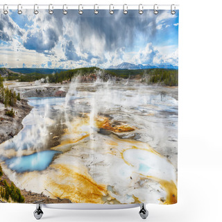 Personality  Geysers At Norris Basin Shower Curtains