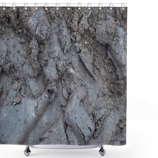 Personality  Top View Of Grey Textured Dry Mud Seamless Background Shower Curtains