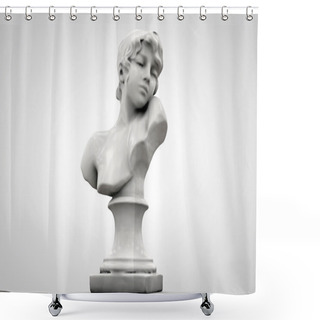 Personality  Woman Statue Isolsated On White Background Shower Curtains