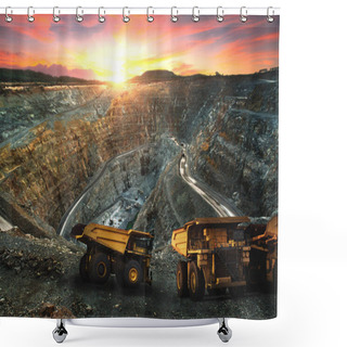 Personality  Big Dump Truck Loading For Transport Minerals Gold,Mining Industrial At Thailand Shower Curtains