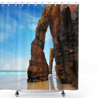 Personality  Playa Las Catedrales Catedrais Beach In Ribadeo Galicia Of Lugo Spain Shower Curtains