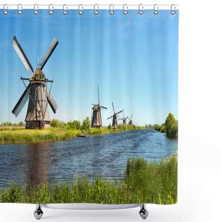 Personality  Windmills At Kinderdijk Shower Curtains