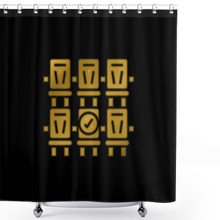 Personality  Booking Gold Plated Metalic Icon Or Logo Vector Shower Curtains