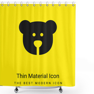 Personality  Bear Minimal Bright Yellow Material Icon Shower Curtains