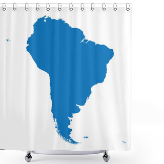 Personality  Blue Vector Map Of South America Shower Curtains