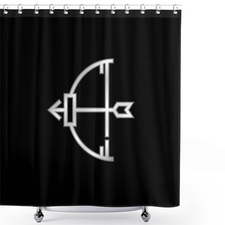 Personality  Archery Silver Plated Metallic Icon Shower Curtains
