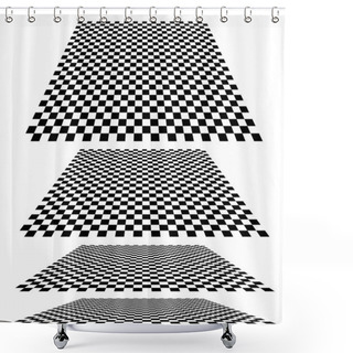 Personality  Checkered Planes In Different Angles. Vector. Shower Curtains